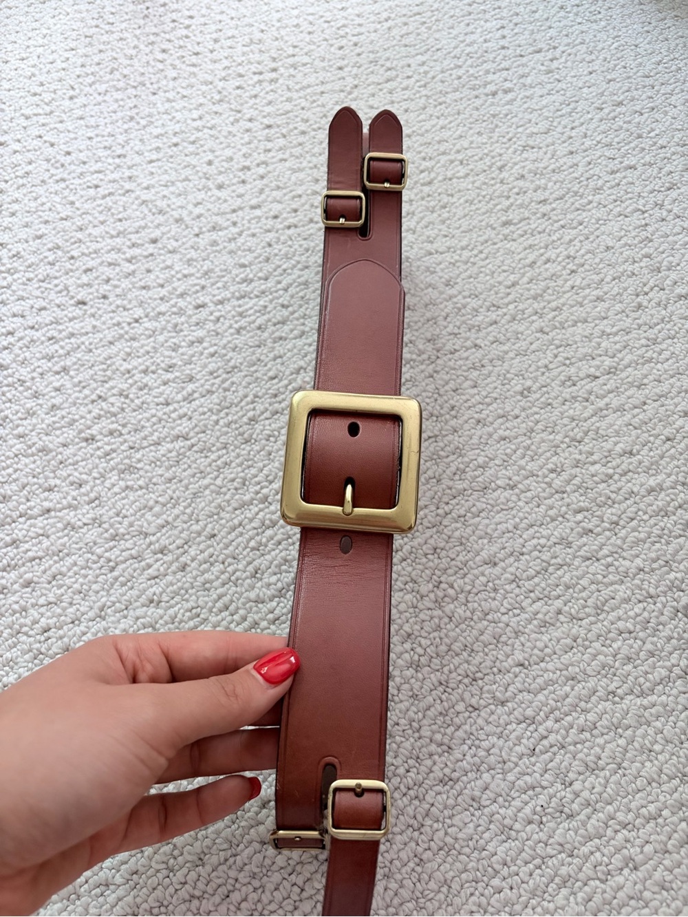 Lauren Ralph Lauren Brown Leather Equestrian Double-Buckle Belt